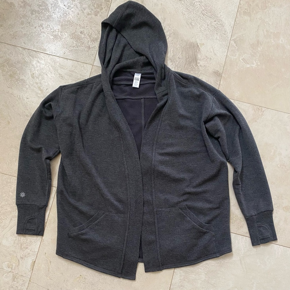 Athleta Girl Hoodie Wrap Jacket Charcoal Gray Size Large (12)